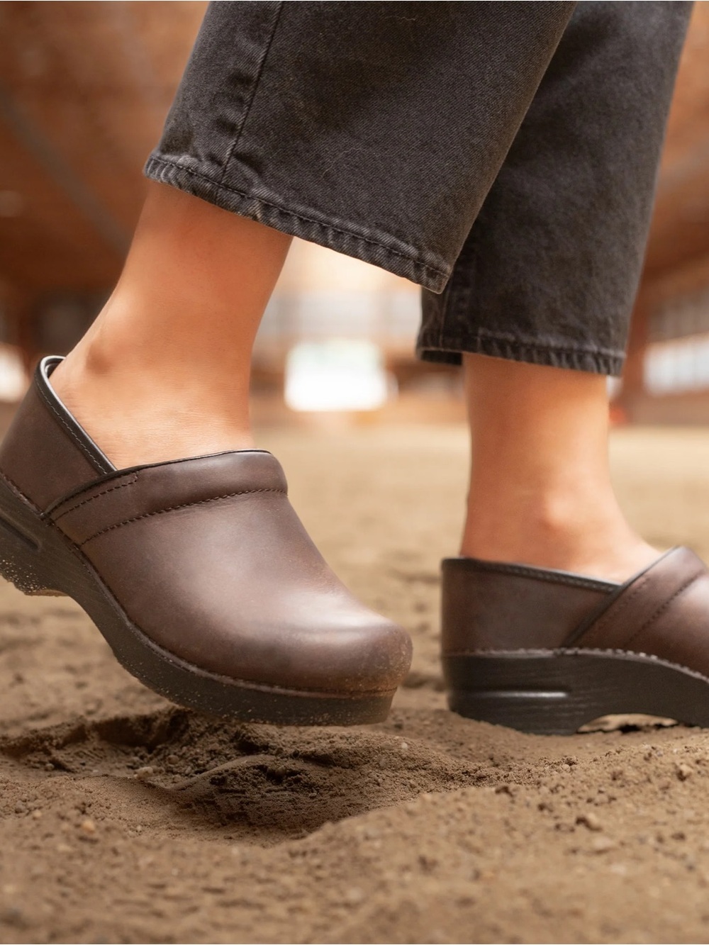 Dansko women’s 38 Brown (with burgundy undertones) Leather Slip-On Clogs
